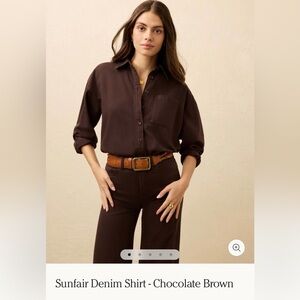 Faherty Sunfair Denim Shirt. Chocolate Brown. Medium. NWT. In original package.